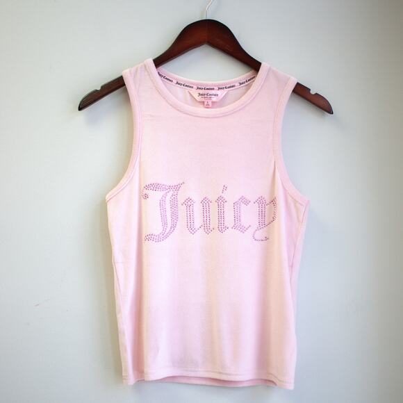 Juicy Couture Pink Suede Tank Top Size Large - Picture 1 of 7